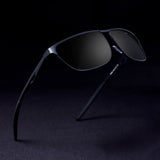 Drifter Black Polarized Rectangle Sunglasses