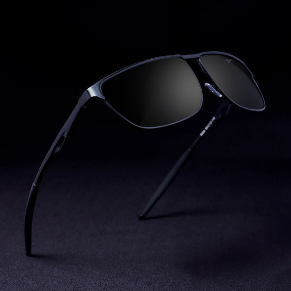 Drifter Black Polarized Rectangle Sunglasses
