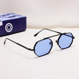 Hexa Black Blue Hexagon Sunglasses