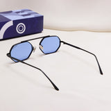 Hexa Black Blue Hexagon Sunglasses