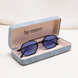 Hexa Black Blue Hexagon Sunglasses
