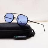 Hexa Black Blue Hexagon Sunglasses