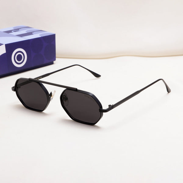 Hexa Full Black Hexagon Sunglasses
