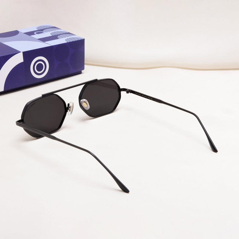 Hexa Full Black Hexagon Sunglasses