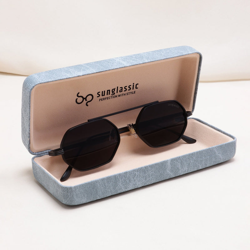 Hexa Full Black Hexagon Sunglasses
