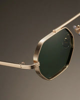 Hexa Gold Green Hexagon Sunglasses