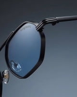 Hexa Black Blue Hexagon Sunglasses