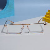 Rebel Edition Gold Transparent Rectangle Sunglasses