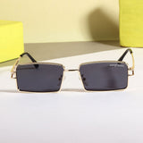 Walker Gold Black Rectangle Sunglasses