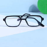 COLTON. Black Clear Rectangle Sunglasses