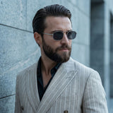 Imperio Silver Black Rectangle Sunglasses for Men & Women | UV400