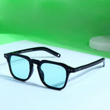 Kingsman black green square sunglasses side view - Sunglassic