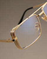 OPERA. Gold Clear Rectangle Sunglasses