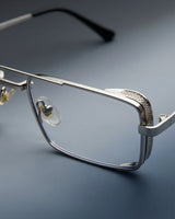 OPERA. Silver Clear Rectangle Sunglasses