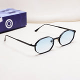 Opulent Black Blue Gradient Hexagon Sunglasses