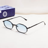 Opulent Black Blue Gradient Hexagon Sunglasses