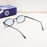 Opulent Black Blue Gradient Hexagon Sunglasses
