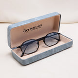 Opulent Black Blue Gradient Hexagon Sunglasses