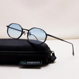 Opulent Black Blue Gradient Hexagon Sunglasses