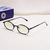 Opulent Black Green Gradient Hexagon Sunglasses