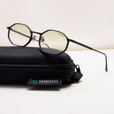 Opulent Black Green Gradient Hexagon Sunglasses