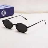 Opulent Full Black Hexagon Sunglasses