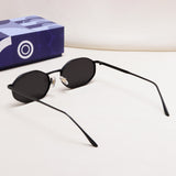 Opulent Full Black Hexagon Sunglasses