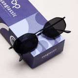 Opulent Full Black Hexagon Sunglasses