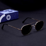 Phantom Gold Green Hexagon Sunglasses