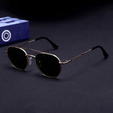 Phantom Gold Green Hexagon Sunglasses