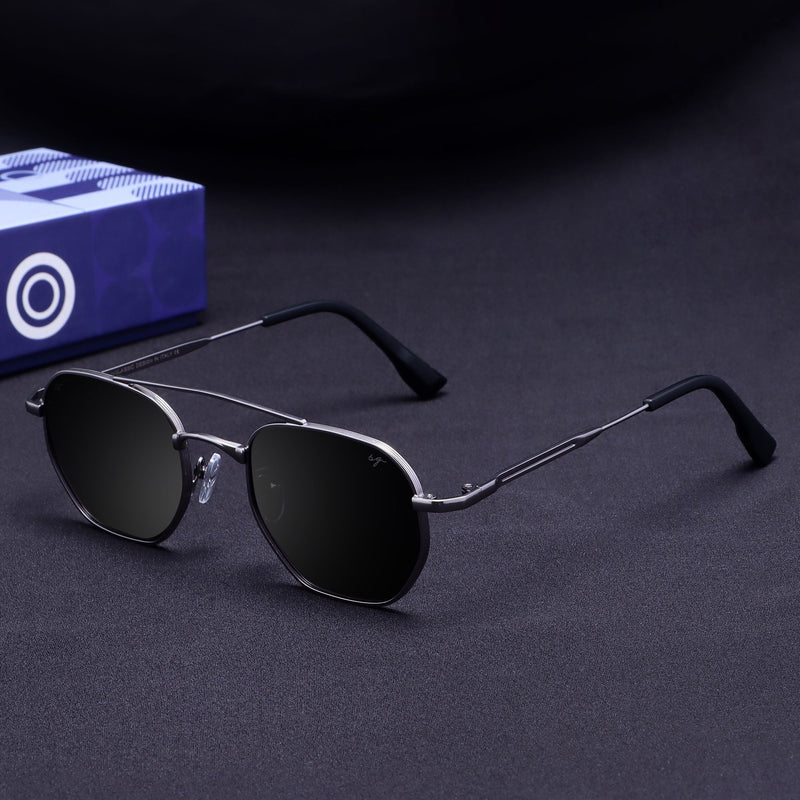 Phantom Gun Black Hexagon Sunglasses