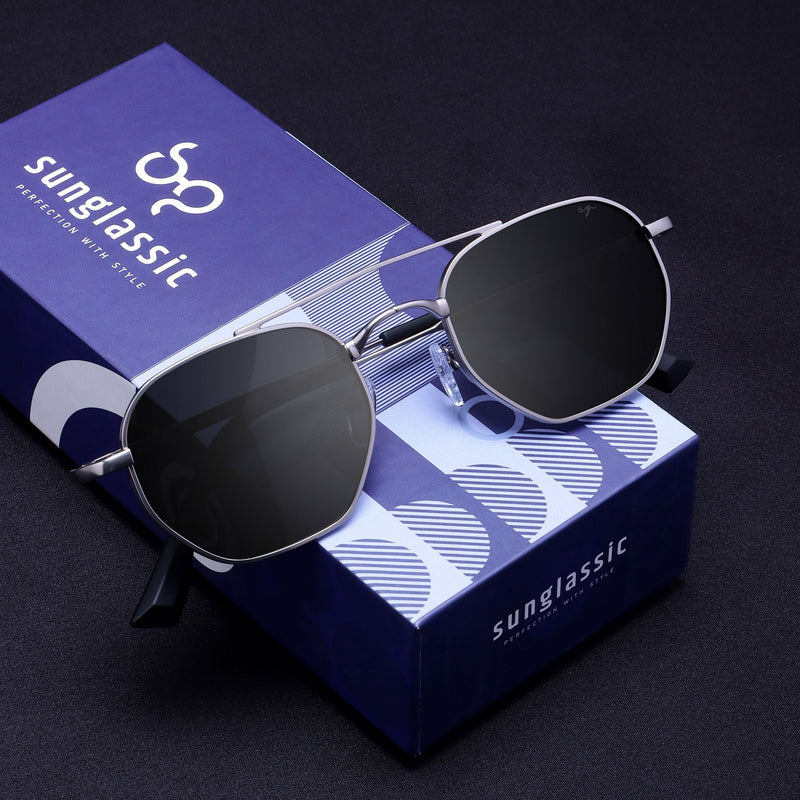 Phantom Gun Black Hexagon Sunglasses