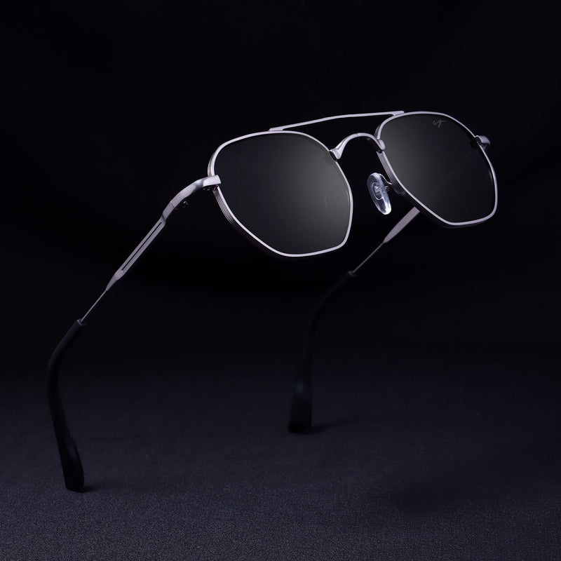 Phantom Gun Black Hexagon Sunglasses