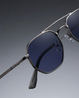 Phantom Siver Blue Hexagon Sunglasses