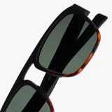 Raftaar Tortoise Black Green Square Sunglasses | UV400 Polarized