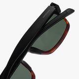 Raftaar Tortoise Black Green Square Sunglasses | UV400 Polarized
