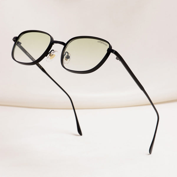 Regal Black Green Gradient Oval Sunglasses