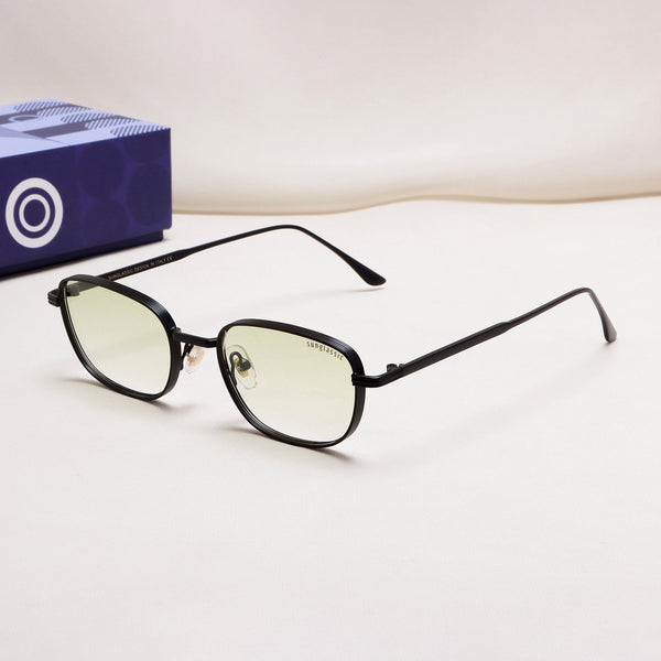 Regal Black Green Gradient Oval Sunglasses