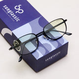 Regal Black Green Gradient Oval Sunglasses