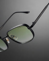 Regal Black Green Gradient Oval Sunglasses