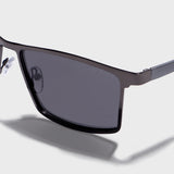 RideX Edition – Gray Black Rectangle Sunglasses | UV400 Polarized | Unisex