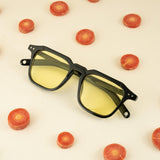 Kingsman Black Yellow Square Sunglasses