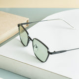 Andreas Black Green Edition Trapezoid Sunglasses