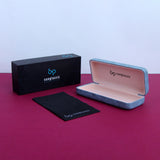 OPERA. Silver Blue Rectangle Sunglasses