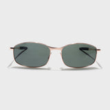 Swiftor Gold Green Polarized Rectangle Sunglasses | UV400
