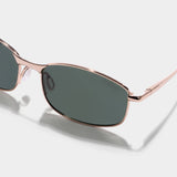 Swiftor Gold Green Polarized Rectangle Sunglasses | UV400