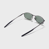 Swiftor Gun Black Green Polarized Rectangle Sunglasses | UV400