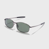 Swiftor Gun Black Green Polarized Rectangle Sunglasses | UV400