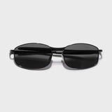 Swiftor Gun Black Polarized Rectangle Sunglasses | UV400