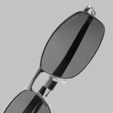 Swiftor Silver Black Polarized Rectangle Sunglasses | UV400